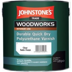 Johnstones Quick Dry Polyurethane Varnish Clear Satin водорозчинний лак для панелей 2,5л